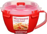 Sistema 1109ZS Microwave Collection Noodle Bowl, 1 1 Count (Pack of 1), Red