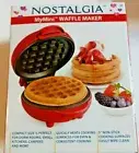 Nostalgia My Mini Personal Electric Waffle Maker Red Compact Non Stick