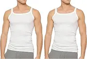 [Holeproof] 2 Pack All Season Waffle Knit Mens Singlet Tank Top Undergarment Vest M19642