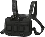 [Huyeruie] Fly Fishing Chest Pack, Fishing Vest Backpack, Oxford Cloth Chest Pouch Pack, Outdoor Running Chest Bag for Men, Multifunctional Vest Bag, Lightweight Chest Rig for Men Boys