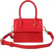 [FEOYA] Women Mini Handbags Purses Small Crossbody Shoulder Bag for Lady Girls PU Leather Pouch Bag Square Messenger Bag with Strap Red