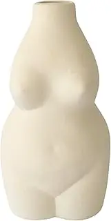 Tammi Female Body Art Vase - Ceramic Decorative Flower Vases - Unique Modern Boho Decor for Home and Office - Chic Accent Pieces (Beige White)