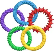 Fidget Bracelet Set, 5 Piece Soft Silicone Sensory Bracelets, Special Textured Auitsm Bracelets for Kids, Sensory Rings Colorful Fidget Toys, Supportive Sensory Toys, for Stress Relief & Improve Foucs