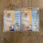 LOT of (2) BRAND NEW NIB Soft Claws NAIL CAPS FOR CATS! Medium 9-13 lbs. Clear