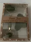 New Wendy Bellissimo 2 pc Green Jade Face Roller & Gua Sha - Dual Sided, Natural