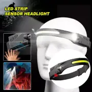 COB LED Headlamp USB Rechargeable Night Buddy Headlight Torch Work Light Bar US