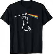 [Sojlreurs] Funny Cat Rock Music Gift Men Kids Women Funny Cat T-Shirt