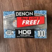 Denon High Bias Audio Cassette Set Of 5 Blank Tape HD6 100 Vintage 90's Japan- A