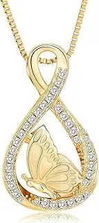 BIAIHQIE Butterfly Urn Necklace for Ashes Pendant Cremation Jewelry Keepsake Loved Ones Memorial Ashes Holder for Women Girl-Gold