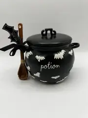 Rae Dunn Potion Bats Cauldron Canister & Spoon Set NWT