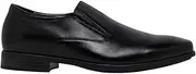 [Hush Puppies] Mens Nicholson Black Leather Dress Formal Slip On Shoes 10 Dress Shoes