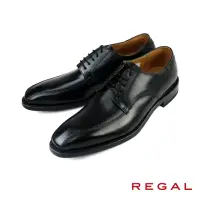 在飛比找momo購物網優惠-【REGAL】日本原廠手工壓線綁帶德比鞋 黑色(03AR-B