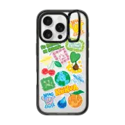 iPhone 16 Pro Impact Ring Stand Case MagSafe Compatible WAVY STICKER DESIGN 2