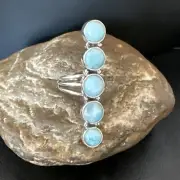Gorgeous Blue Larimar Navajo Sterling Silver Ring Size 9.5 15973