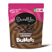 Darrell Lea Real Dark Chocolate Liquorice Bullets 204g