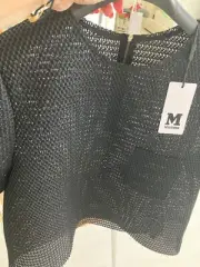 M Missoni Black Mesh Knit Top Women's