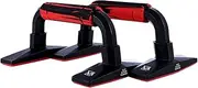 SUPVOX 1 Pair H Shape Stands Red Black Rubber Trainer Tool for Gym Muscle Building Abdomen Chest Exercises Non Slip Grip Stable Load Bearing Up