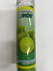 LEMON / LIME SCENTED PREPARED GREEN PILLAR CANDLE IN GLASS (LIMON)