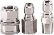 Hacbop NPT 3/8 Inch Male and Female Quick Connector Kit Pressure Washer Set and 1 Pieces NPT 3/8 Inch Pressure Washers Quick Connector Plug Male Nipple