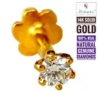 3.0mm Real Si Diamond Engagement Solitaire Nose Ring Lip Stud Piercing Screw