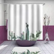 Flowery Green Cactus Shower Curtain