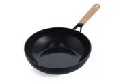 Greenpan 28cm Aluminium Eco Smartshape Kitchen Cooking Wok Light Wood Black