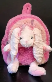 Pink Plush Popatu Backpack With Pink Plush Lop Eared Bunny Rabbit