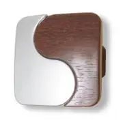 1-1/4" Plastic Puzzle Knob Wengue and Matte Chrome