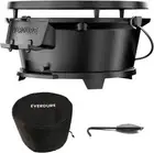Everdure 35cm Cast Iron BBQ Hibachi Grill Round Portable Cover Charcoal Camping