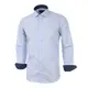 ROBERTA DI CAMERINO 男式 CP 印花修身版型藍色長袖襯衫 RJ3-751-2