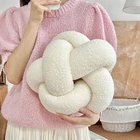 Style Home Decor Pillow Cushion Plush Braided Knot Round Ball Throw for Sofa
