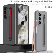For Samsung Galaxy Z Fold 6 Plating Screen Protector with Pen & Pen Holder Case