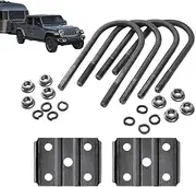 U-Bolt Kit - Plate Spring Bolts, Axle U Bolts | U-Bolt Kits Trailer Axle Parts with Nuts, Plate Spring Bolts Axle U Bolts, Heavy Duty Trailer Axle U Bolts for 5,200-7,000 Lb Trailer Axles