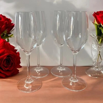Bormioli Rocco Wine Champagne glasses Set of 4 Clear Glass 8 oz Made in Italy
