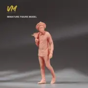 DIY Resin 1/64 Handsome Guy Boy Unpaint Figure Diorama Miniature For Car Toys