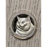 2018 年紐埃2 盎司英國短毛貓紀念銀幣