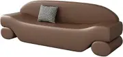 Bed End Bench Ottoman for Bedroom End of Bed, Entryway Bench, Modern Faux Leather Benche Bedroom Benches for Foot of Bed,Upholstered Bench Bedroom Bench(Brown)