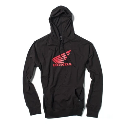 HONDA WING MEN'S LIGHTWEIGHT PULLOVER HOODIE / BLACK (XL)