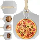 Aluminum Pizza Peel Rectangular Pizza Spatula with Folding Wooden 23.6×14×12"Ψ