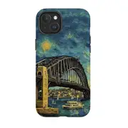 For iPhone 15 Plus Tough Case Compatible with MagSafe Painting Harbour Bridge