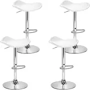 Artiss 4X Bar Stools Gas Lift Stool Kitchn Swivel Chairs Leather White