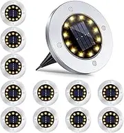 Solar Ground Lights,IP65 Waterproof Upgraded Solar Garden Lights, Powerful Solar Street Light for Outdoor Ground,Pathway, Patio,Yard, Lawn,Deck (Warm White)