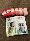Katia Red/Orange Ombre Lot 100% Pure Cotton Yarn w/ Scarf Pattern