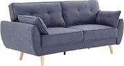Sarantino 3 Seater Modular Linen Fabric Sofa Bed Couch Futon Suite - Dark Grey