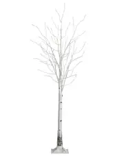 Nearly Natural 7ft Pre-Lit Artificial White Birch Tree with 400 Warm White LED Lights