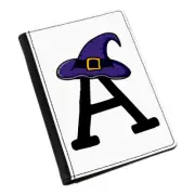 Letter A Witches Wizard Hat Passport Holder Cover Case Witch Halloween Alphabet