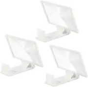 SECFOU 3 Pcs Phone Magnifying Glass Magnifier Monitor Adjustable Screen LED Charger Video Magnifying Glasses Magnifying Mirror Cell Phone Stand Cellphone Stand Cellphone Rack White PVC