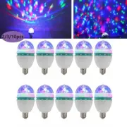 2/3/10pcs Rotating RGB LED Bulb Stage Light Ball Party Disco DJ Club Lamp 3W E27