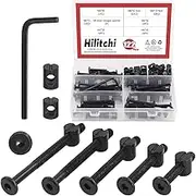 M6 120Pcs Black Hex Socket Head Screws Bolts Barrel Nuts Hardware Assortment Kit for Crib Baby Bed Furniture Cots and Chairs (35mm/45mm/55mm/65mm/75mm-Assortment Kit)
