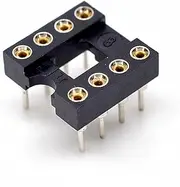 Oiyagai 30 Pcs 2.54 mm Pitch 8 Pins Round Hole Soldering DIP IC Socket Adaptor